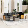 vidaXL 8-delige Loungeset met kussens poly rattan grijs