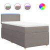 vidaXL Boxspring met matras stof taupe 90x200 cm
