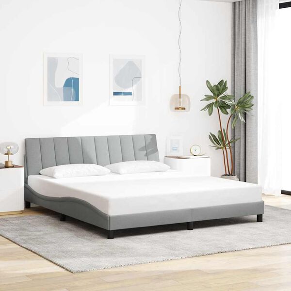 vidaXL Bedframe zonder matras "Hanko" stof lichtgrijs 180x200 cm