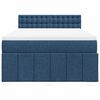 vidaXL Boxspring met matras stof blauw 140x190 cm