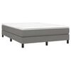vidaXL Boxspring bed stof donkergrijs 140x200 cm