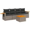 vidaXL 8-delige Loungeset met kussens poly rattan grijs