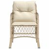 vidaXL Tuinstoelen 2 st met kussens poly rattan beige