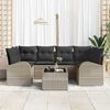 vidaXL Tuin Sofa Set 7 pcs Licht Grijs en Donker Grijs poly rattan