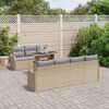 vidaXL Tuin Sofa Set met kussen met opslag 8 pcs Beige Poly Rattan