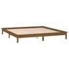 vidaXL Bedframe LED massief hout honingbruin 140x190 cm