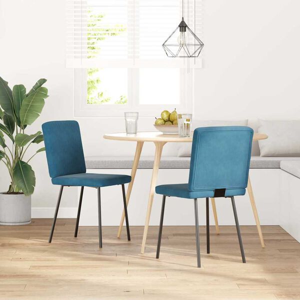 vidaXL Eetkamerstoelen 2 st fluweel blauw