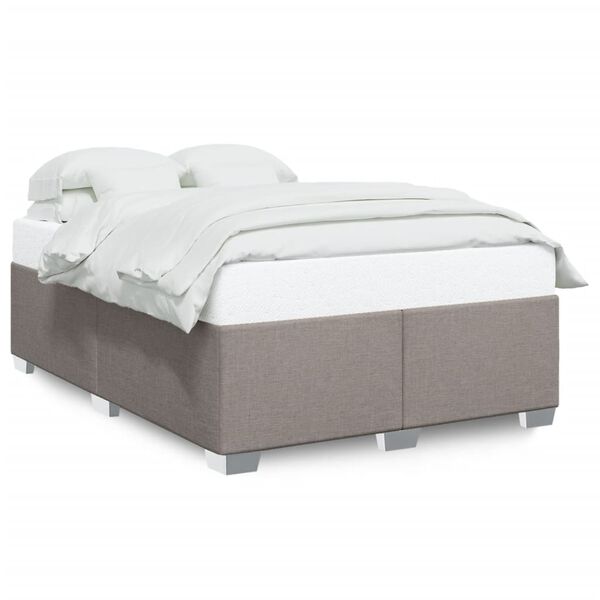 vidaXL Bedframe zonder matras stof taupe 140x190 cm