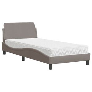 vidaXL Bed met matras "Dover" stof taupe 80x200 cm