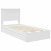 vidaXL Opslag bed met hoofdeinde met lade Wit 90 x 200 cm Bewerkt hout