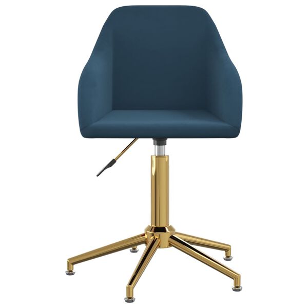 vidaXL Eetkamerstoelen draaibaar 4 st fluweel blauw