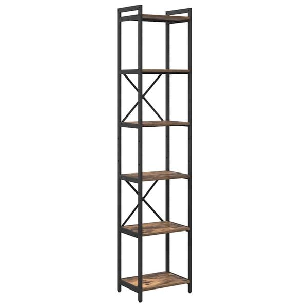 vidaXL Boekenkast Gerookt eiken 40 x 30 x 189,5 cm Bewerkt hout