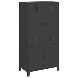 vidaXL Kledingkast industrieel 90x50x180 cm metaal zwart
