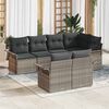 vidaXL Tuin Sofa Set met kussen 7 pcs Grijs poly rattan