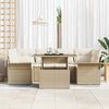 vidaXL Tuin Sofa Set met kussen met opslag 7 pcs Beige Poly Rattan