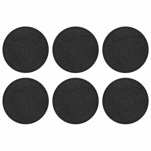 vidaXL Stapsteen 6 st Zwart &Oslash; 44 x 2 cm Rubber