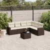 vidaXL 7-delige Loungeset met kussens poly rattan bruin