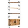 vidaXL Boekenkast met 4 schappen 80x30x180 cm ruw mangohout