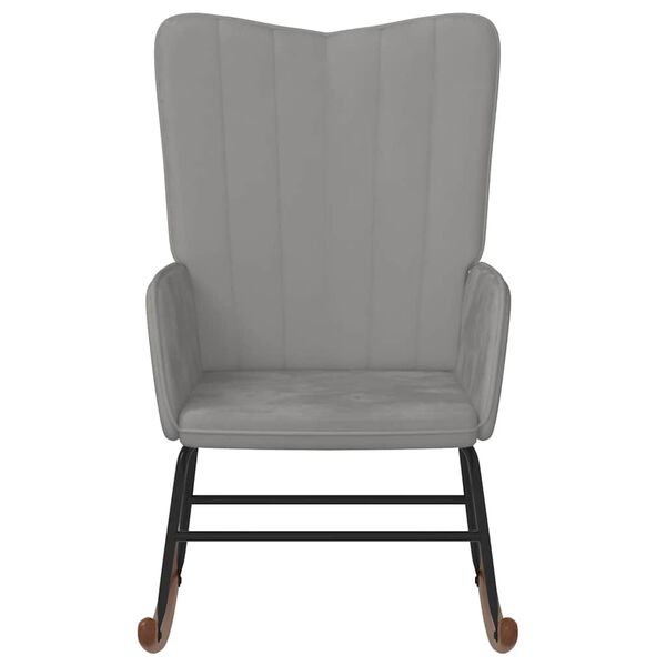 vidaXL Schommelstoel fluweel lichtgrijs