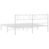 vidaXL Bedframe met hoofdbord metaal wit 160x200 cm