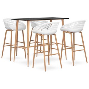 vidaXL 5-delige Barset zwart en wit
