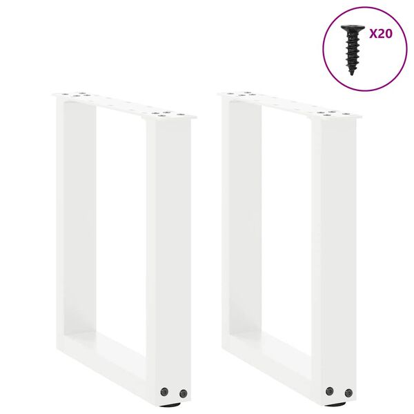 vidaXL Salontafelpoten 2 st U-vormig 38x(42-43) cm staal wit
