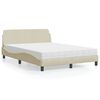 vidaXL Bed met matras "Dover" stof crèmekleurig 120x200 cm