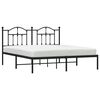 vidaXL Bedframe met hoofdbord metaal zwart 160x200 cm