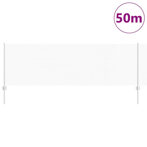 vidaXL Hek met Paal Zilver 0,8 x 50 m Staal