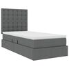 vidaXL Opbergbed met LED met matras Donkergrijs 90 x 190 cm Polyester