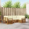 vidaXL Sofa-Sets 6 pcs Natuurlijk en Cr&egrave;me Massief Acaciahout
