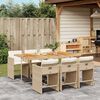 vidaXL 7-delige Tuinset met kussens poly rattan beige