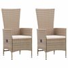 vidaXL Tuinstoelen 2 st met kussens poly rattan beige