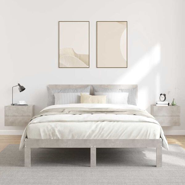 vidaXL Nachtkastjes 2 st 40x30x30 cm bewerkt hout betongrijs