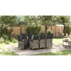 vidaXL Tuin Eetset met kussen 9 pcs Grijs Poly riet