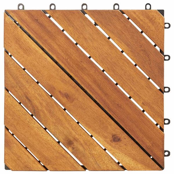 vidaXL Terras Tegel 10 pcs Bruin 30 x 30 cm Acacia Hardhout