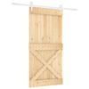 vidaXL Schuifdeur Natuurlijk en Wit 100 x 210 cm Massief Grenenhout