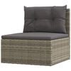 vidaXL 7-delige Loungeset met kussens poly rattan grijs