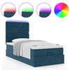 vidaXL Ottoman bed met matrassen en LED's 90x190cm fluweel donkerblauw