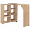 vidaXL Bartafel met verplaatsbaar schap 138x39x110 cm eikenkleurig