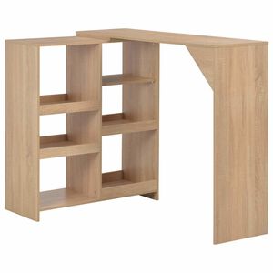 vidaXL Bartafel met verplaatsbaar schap 138x39x110 cm eikenkleurig