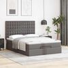 vidaXL Ottoman bed met matras 140x190cm kunstleer grijs