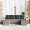 vidaXL Tuin Sofa Set met kussen 6 pcs Grijs poly rattan