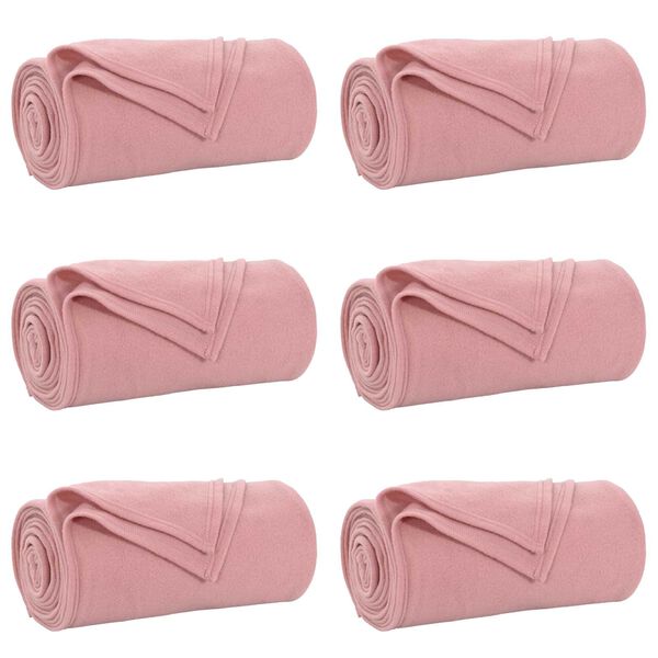 vidaXL Kleden 6 pcs Roze 200 x 150 cm Fleece