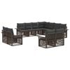 vidaXL Tuinbankenset 11 st Grijs en Donkergrijs poly rattan