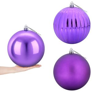 vidaXL Kerstballenset XXL 3 st Lila &Oslash; 25 cm Kunststof