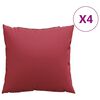 vidaXL Bankkussens 4 stuks Wijnrood 60x60 cm Stof