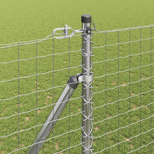 vidaXL Hek Post Anders 52 pcs Grijs 3,2 x 3,2 x 180 cm Staal