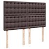 vidaXL Ottoman bed met matras en LED's 140x200cm stof donkerbruin