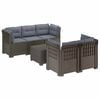 vidaXL 5-Zits Tuin Sofa met Kussens Rattan Look PP Lichtgrijs